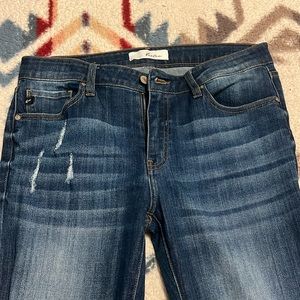 Blue straight leg jeans